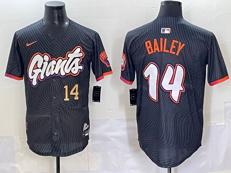 Men 2025 San Francisco Giants #14 Bailey Black Joint Name Nike MLB Jersey style 4